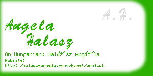angela halasz business card
